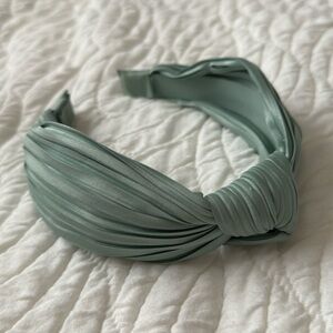 Anthropologie headband mint green silk